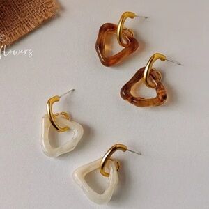Retro resin earrings 2 sets